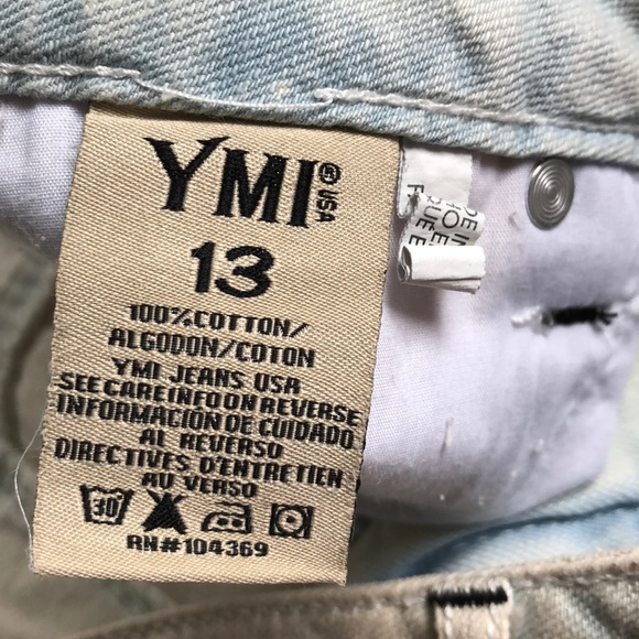 YMI Acid Wash Distressed Denim short Shorts Jrs 13 - Picture 9 of 9